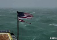 Frying Pan flag shredded on live cam during Hurricane Florence to be auctioned