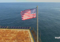 Frying Pan Tower raises new American flag, plans to auction off old flag to support Florence victims