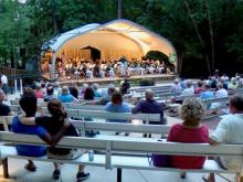 Bill Leslie performs on a stage named for him