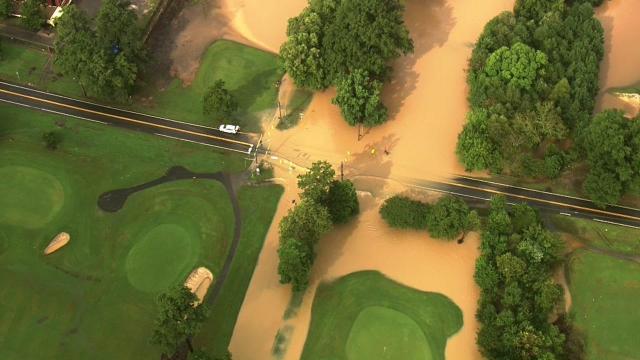 Hillandale Golf Course in Durham is flooded