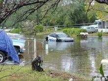 Hurricane Florence: Police car flooded in Wilmington