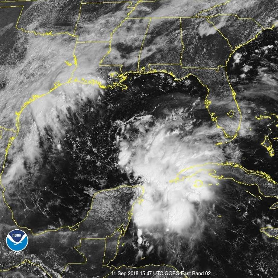 Satellite images on Tuesday showed where Invest 95L is currently stationed near the Yucatan Peninsula. The National Hurricane Center said Tuesday that the system has a good chance of becoming a tropical depression later this week. (9/11/18) Photo: NOAA