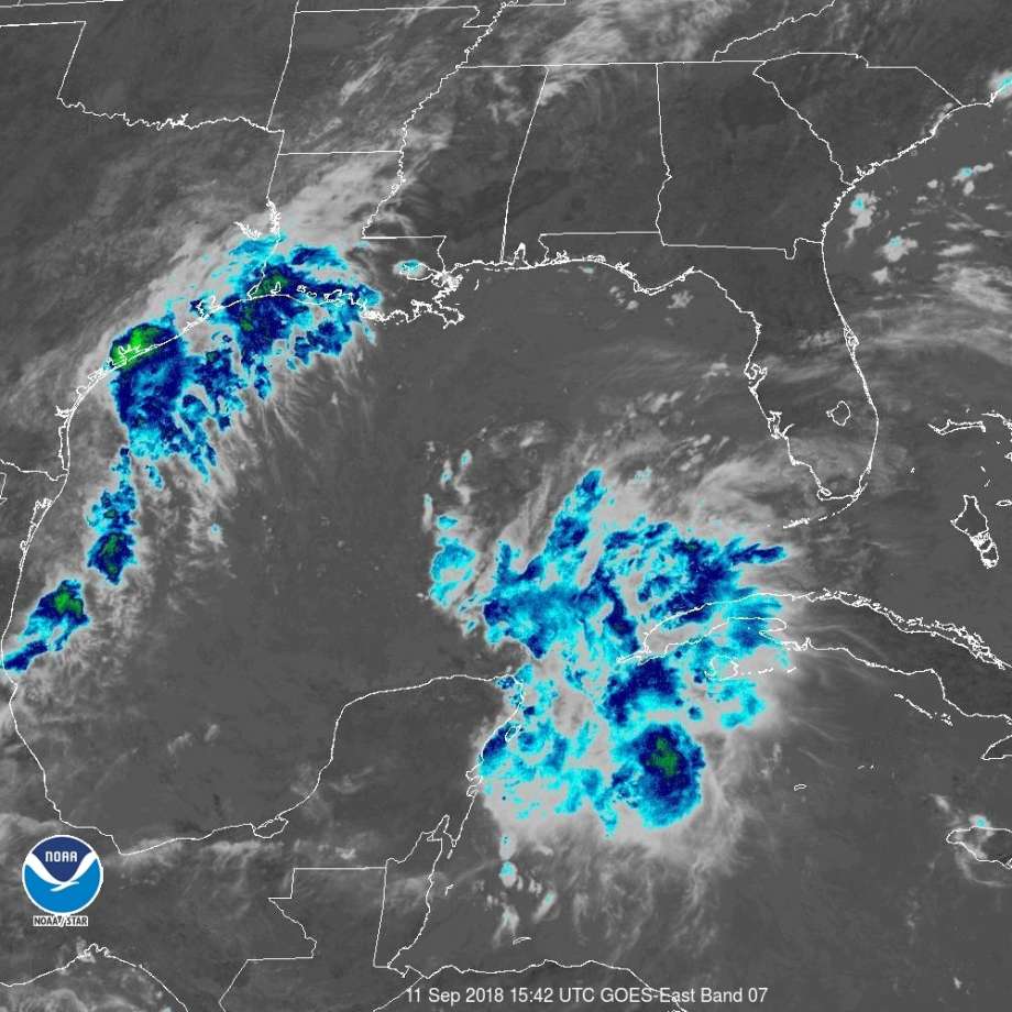 Satellite images on Tuesday showed where Invest 95L is currently stationed near the Yucatan Peninsula. The National Hurricane Center said Tuesday that the system has a good chance of becoming a tropical depression later this week. (9/11/18) Photo: NOAA