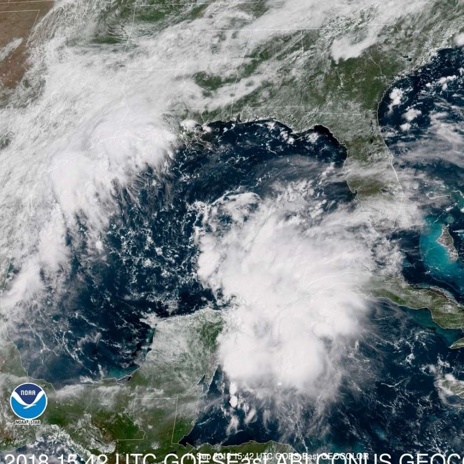Satellite images on Tuesday showed where Invest 95L is currently stationed near the Yucatan Peninsula. The National Hurricane Center said Tuesday that the system has a good chance of becoming a tropical depression later this week. (9/11/18) Photo: NOAA