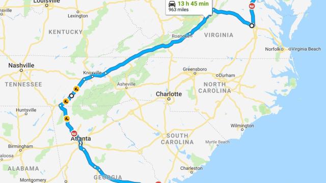 Detour map to avoid NC flooding