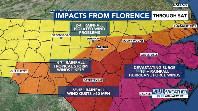 Timeline: When and where will Florence be felt?