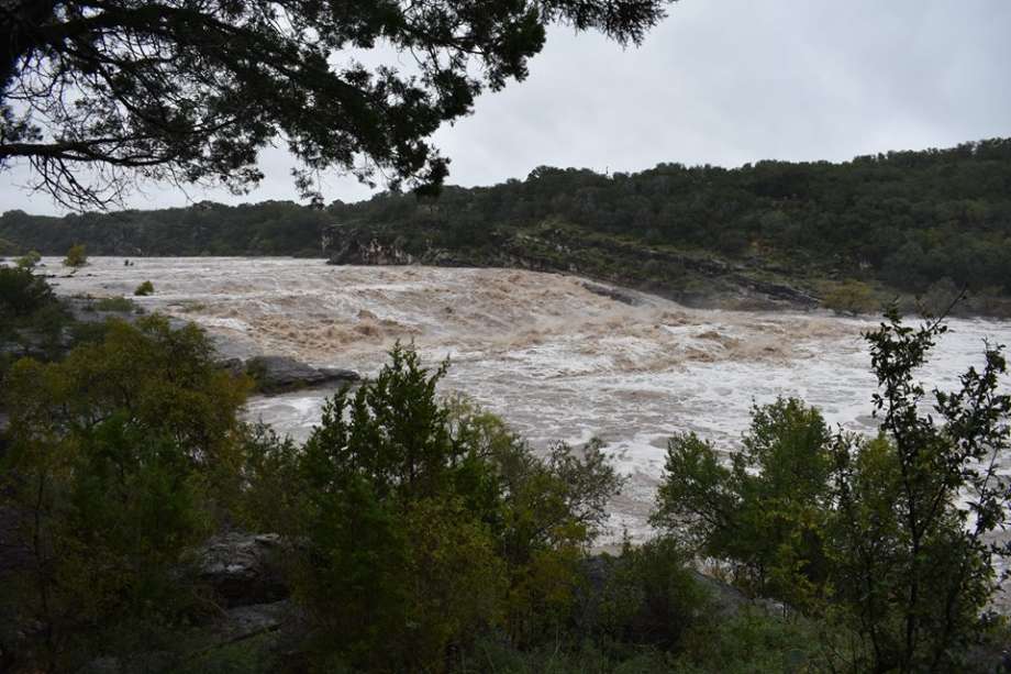 AFTER: Pedernales Falls State Park shared these photos at 9 a.m. Wednesday, Oct. 17, 2018, saying falls can be heard a mile away Photo: Pedernales Falls State Park