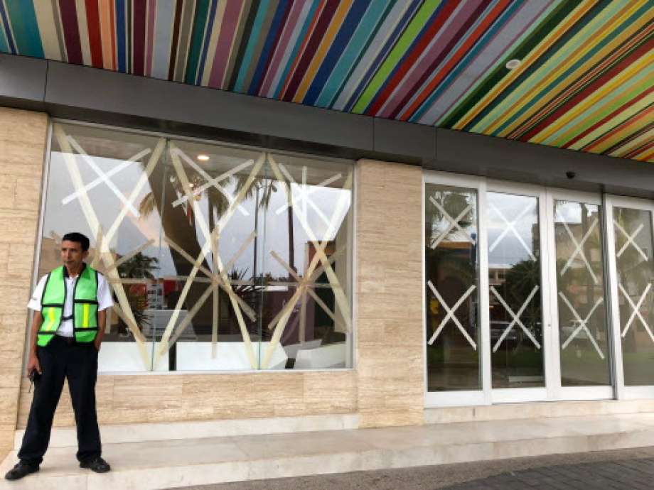 The windows of a shop are protected with tape against strong winds, before the arrival of Hurricane Willa, in Mazatlan, Sinaloa state, Mexico on October 23, 2018.  Photo: DANIEL SLIM, AFP/Getty Images / AFP or licensors