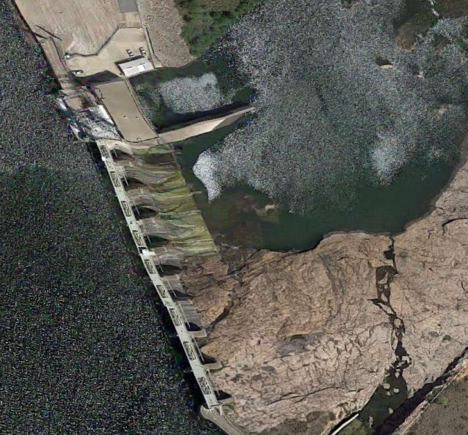 BEFORE: Lake LBJ Dam near Horseshoe Bay. Photo: Google Maps