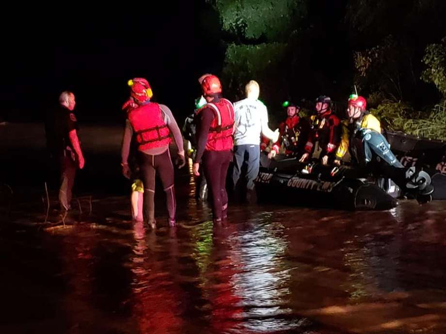 The driver attempted to cross Shudde's Crossing on Ranch Road 187 South at about 1:50 a.m., but both he and his vehicle were swept away, according to a Facebook post from Sabinal Mayor Pro Tem Javier Flores. Photo: Sabinal EMS Archive