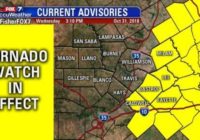 Tornado Watch in effect east of Austin