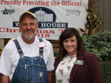 Larry Smith with Jennifer Greene, Executive Director of the NC Christmas Tree Association