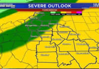 Counties under risk of damaging winds, tornado