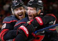 Aho leads Hurricanes past Blues in matchup of teams on tear