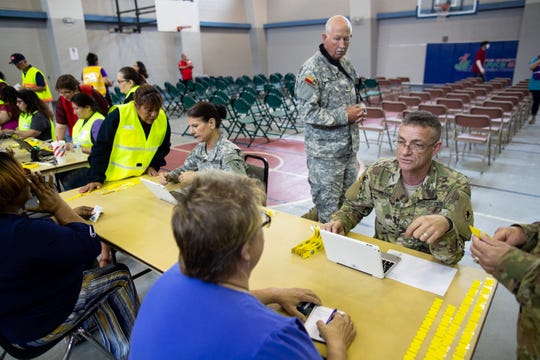 City of Corpus Christi, Texas Department of Emergency Management and other agencies conduct a hurricane evacuation drill at the Cabaniss natatorium on Friday, June 21, 2019.