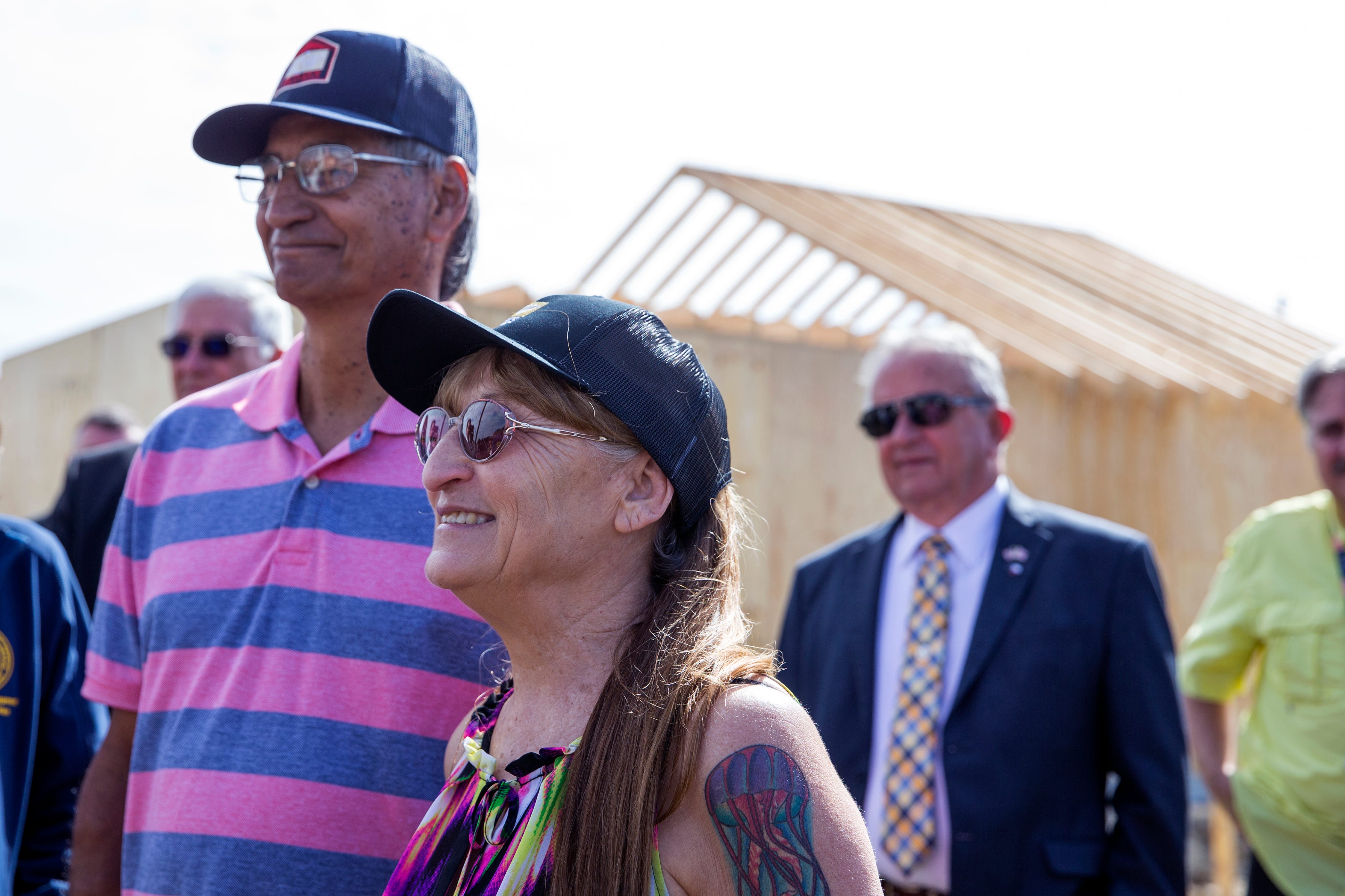 Juan (left) and Juanita Rodriguez stand outside what will be their new home in about 10 days during a walkthrough showing progress on Tuesday, January 22, 2019 in Rockport. Their home was damaged by Hurricane Harvey and was beyond repair, under the Homeowner Assistance Program they are getting the help they needed to get their home rebuilt. The General Land Office has allocated more than a billion dollars to the program, which will help thousands of Texans who were affected by Hurricane Harvey recover.