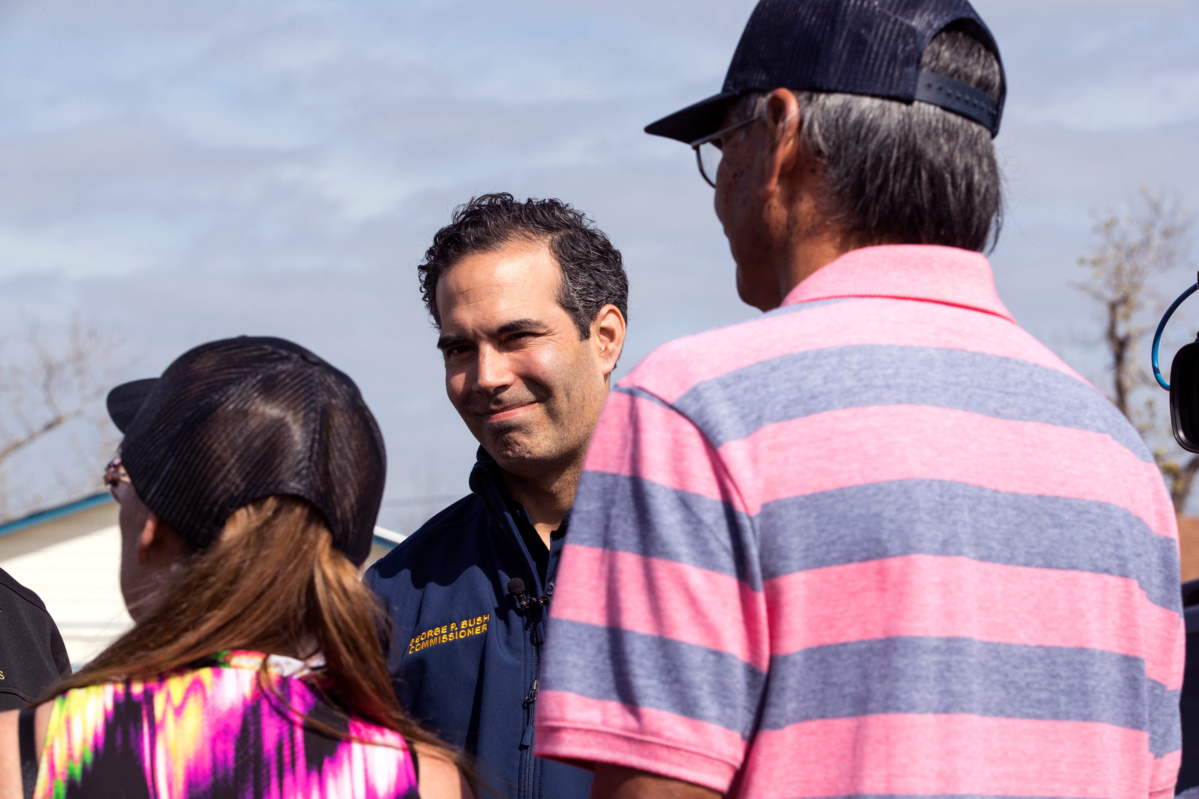 Texas Land Commissioner George P. Bush (center) talks with Juan and Juanita Rodriguez outside what will be the Rodriguez' new home in about 10 days during a walkthrough showing progress on Tuesday, January 22, 2019 in Rockport. Their home was damaged by Hurricane Harvey and was beyond repair, under the Homeowner Assistance Program they are getting the help they needed to get their home rebuilt. The General Land Office has allocated more than a billion dollars to the program, which will help thousands of Texans who were affected by Hurricane Harvey recover.