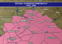 Severe weather threat continues for areas east and south of Austin