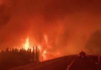 Apocalyptic footage shows cars narrowly avoiding flames from massive Alaska wildfire