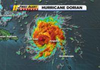 Hurricane Dorian path tracks toward Florida, now near Puerto Rico, NOAA says