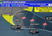 Tropical Storm Dorian expected to become hurricane Wednesday