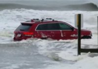 WATCH: Driver abandons SUV on Myrtle Beach during Hurricane Dorian