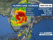 5 a.m. update: Hurricane Dorian weakens slightly, expected to move up NC coast as Category 1