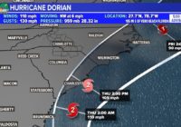 6 PM Update: Hurricane Dorian lashing Florida coast, eyeing Carolina landfall