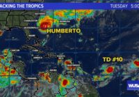 Imelda brings flooding to Texas, Humberto heading towards Bermuda