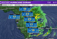 Hurricane Dorian moving north, packing winds up to 105 mph