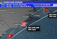 7 p.m. update: Dorian spreading tropical storm conditions across Carolina coast