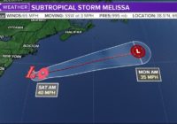 Subtropical Storm Melissa forms off US coast