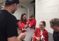 Girl gets prosthetic leg signed by Carolina Hurricanes' James Reimer
