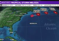 Tropical Storm Melissa forms off Northeast coast