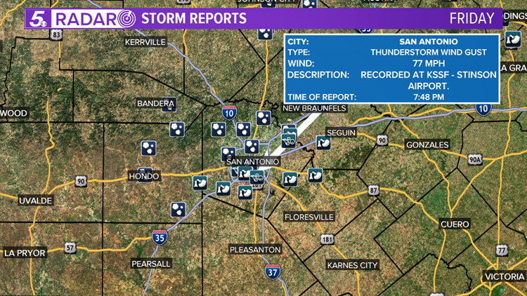 Friday storm reports