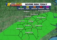 North Carolina remains under a Category 1 risk for severe weather as rain moves out