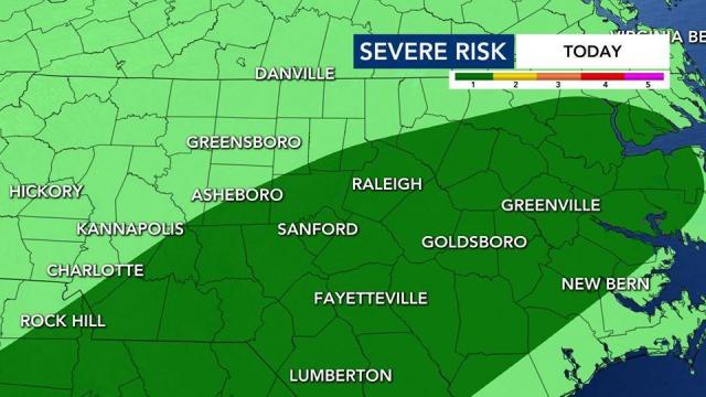 Severe weather risk issued for Triangle 