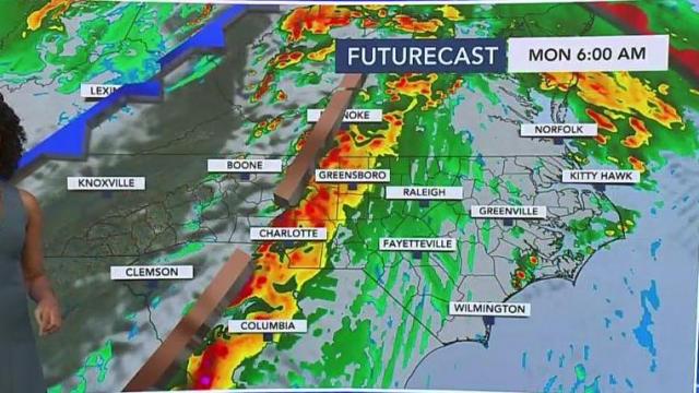Rainy Easter Sunday ends with level 2 threat for severe storms