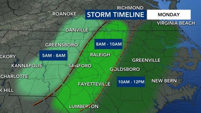 Storms will be worst in Triangle between 7 a.m. and 10 a.m.