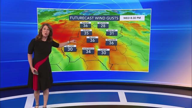 Futurecast wind gusts as Bertha moves over NC