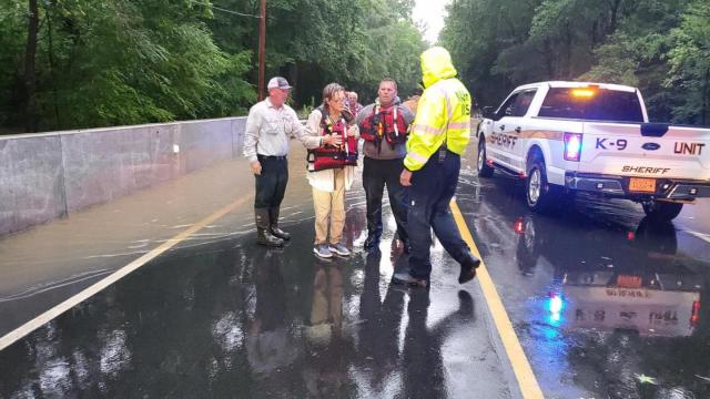 Two people rescued by Nash County crews after driving through flood waters