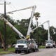 Crews work Wednesday, June 1, 2016, to repair power lines on East Ailsie Avenue in Kingsville following severe weather the night before.