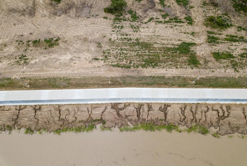 Erosion along the privately funded border wall on the banks of the Rio Grande in Mission has accelerated due to Hurricane ...