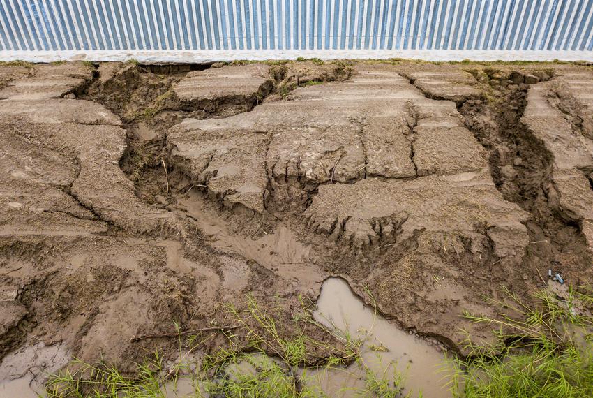 Erosion along the privately funded border wall on the banks of the Rio Grande in Mission has accelerated due to Hurricane ...