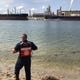The Coast Guard, along with partner agencies search Aug. 22, 2020, for the missing crew members from the dredging vessel Waymon L Boyd which caught fire Aug. 21 in the Port of Corpus Christi Ship Channel. The fire onboard was extinguished after the vessel broke apart and sunk.