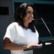 At-Large City Councilwoman Paulette Guajardo announces she is running for Corpus Christi's mayor, Thursday, Aug. 13, 2020, at City Hall. Guajardo was joined by her parents, husband and son as she made her announcement.