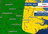 Chance for damaging winds, rain and tornadoes Saturday afternoon