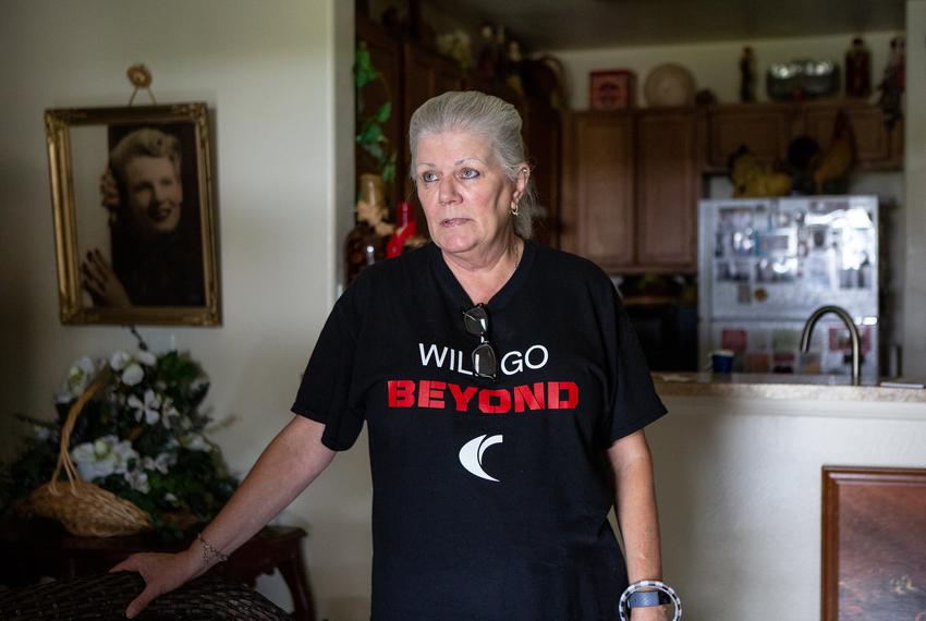 Sandy Simpson, 64, was relieved to find a relatively undamaged home after she evacuated to the greater Houston area ahead ...