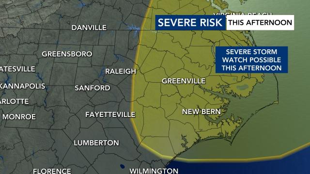 The threat for severe weather is shifting to our eastern counties