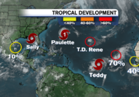 Tropical Storm Teddy forms, expected to strengthen into major hurricane